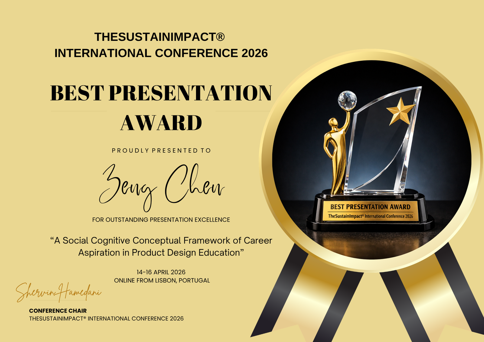 Best Presentation Award April 2026